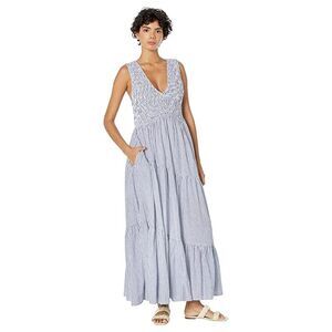 Free People Juno Maxi Dress In Ivory Combo - M